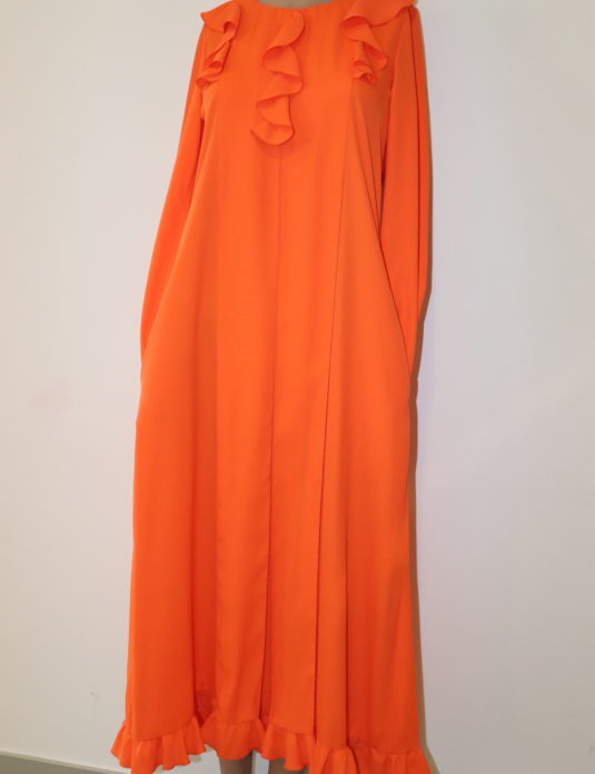 Rochie lungă de mătase portocalie